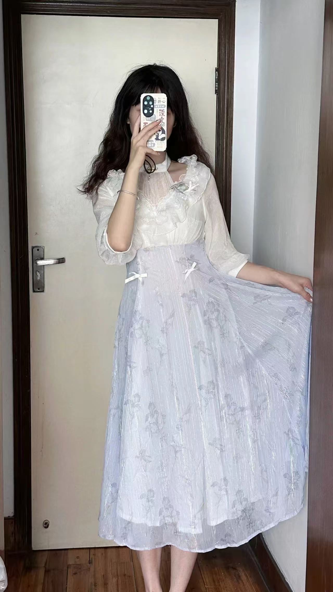 Women Floral Lolita One Piece  - French Vintage Floral Midi Dress review and price