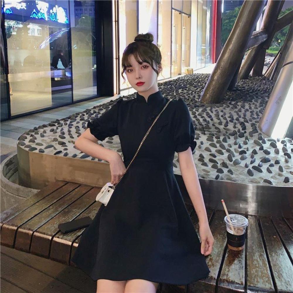 Modified Cheongsam Dress Women - French Vintage Floral Midi Dress review and price