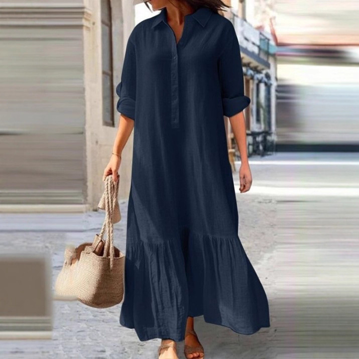 2026 European and American New - Casual Loose Linen Shirt Dress review and price