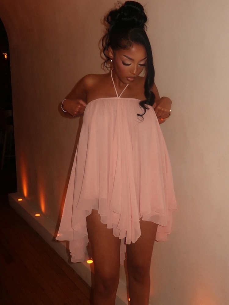 Halter Loose Dress Women Y2K S - Y2K Backless Halter Mini Dress review and price