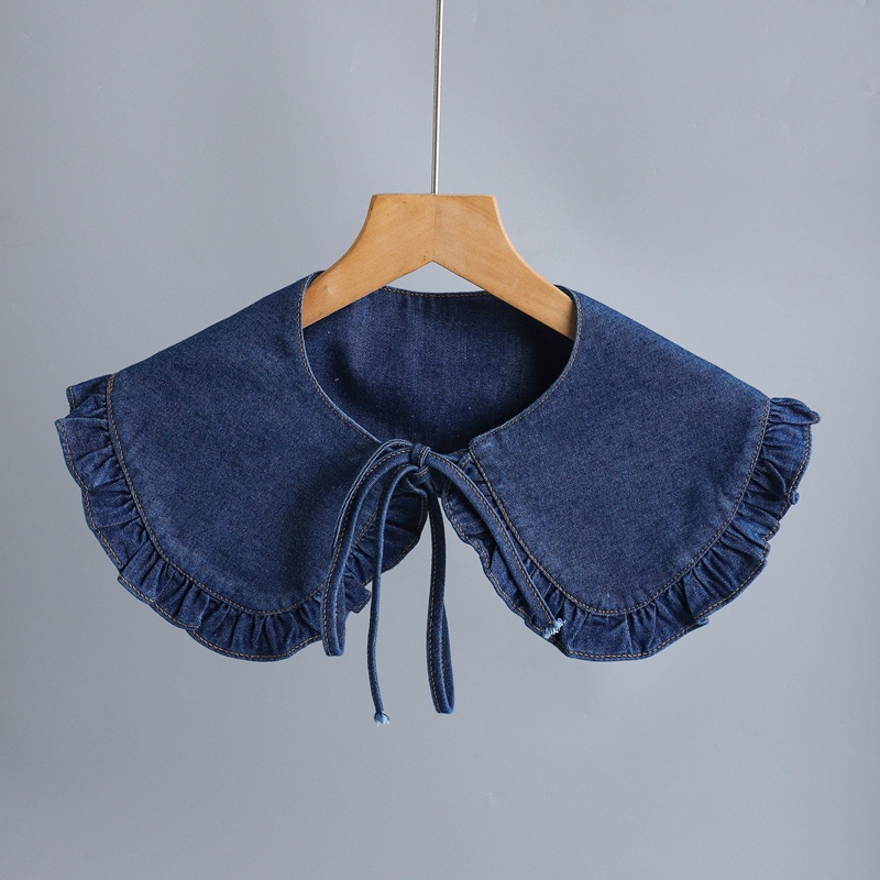 Sweet Blue Denim Ruffle False  - Blouses review and price