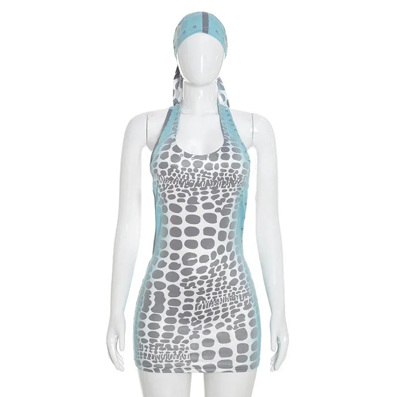 Sexy Halter Rivet Mini Dress W - Y2K Backless Halter Mini Dress review and price