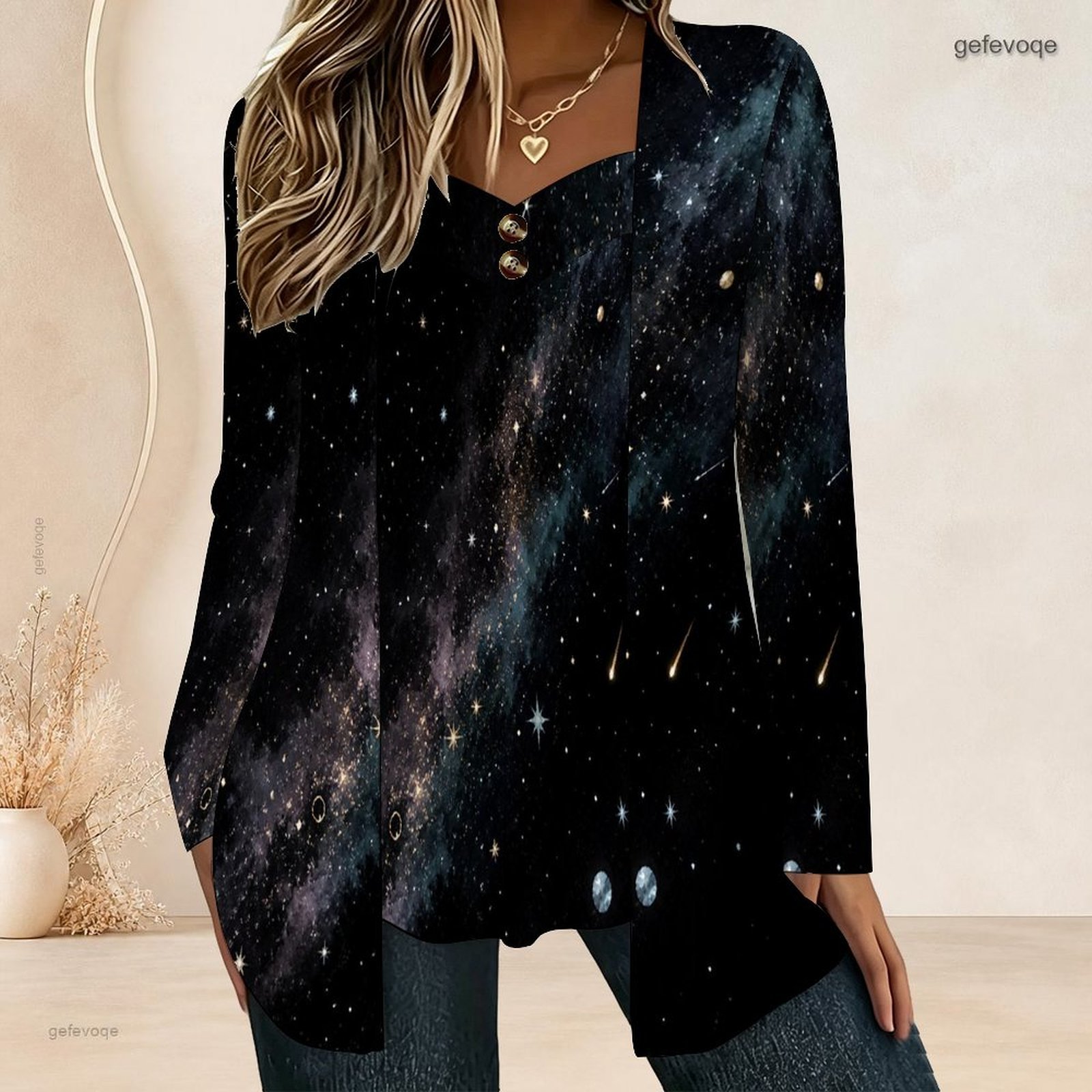 Women Fake Two Piece Long Slee - Blouses review and price