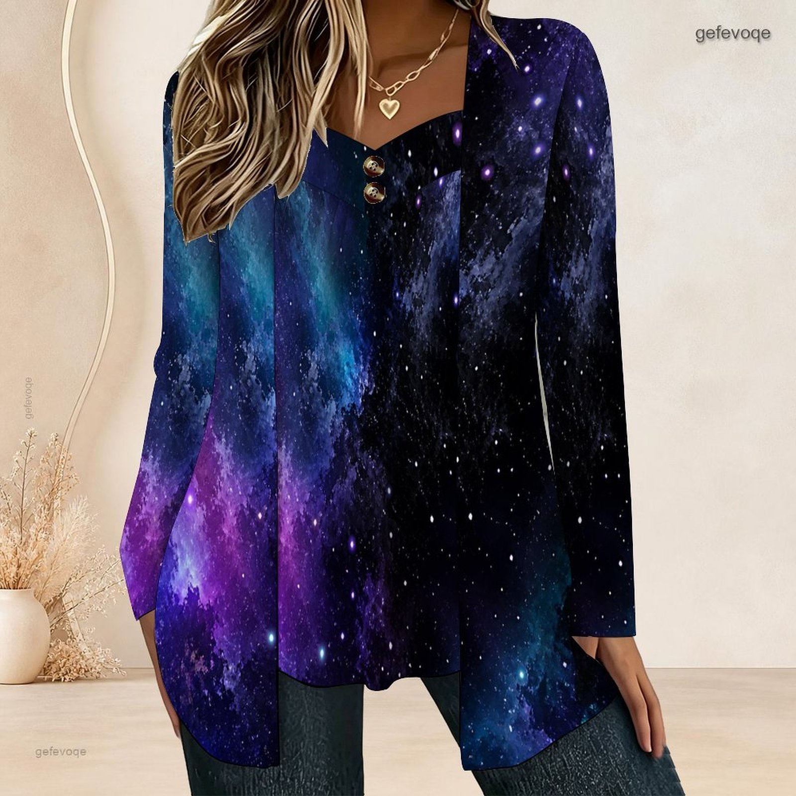 Women Fake Two Piece Long Slee - Blouses review and price
