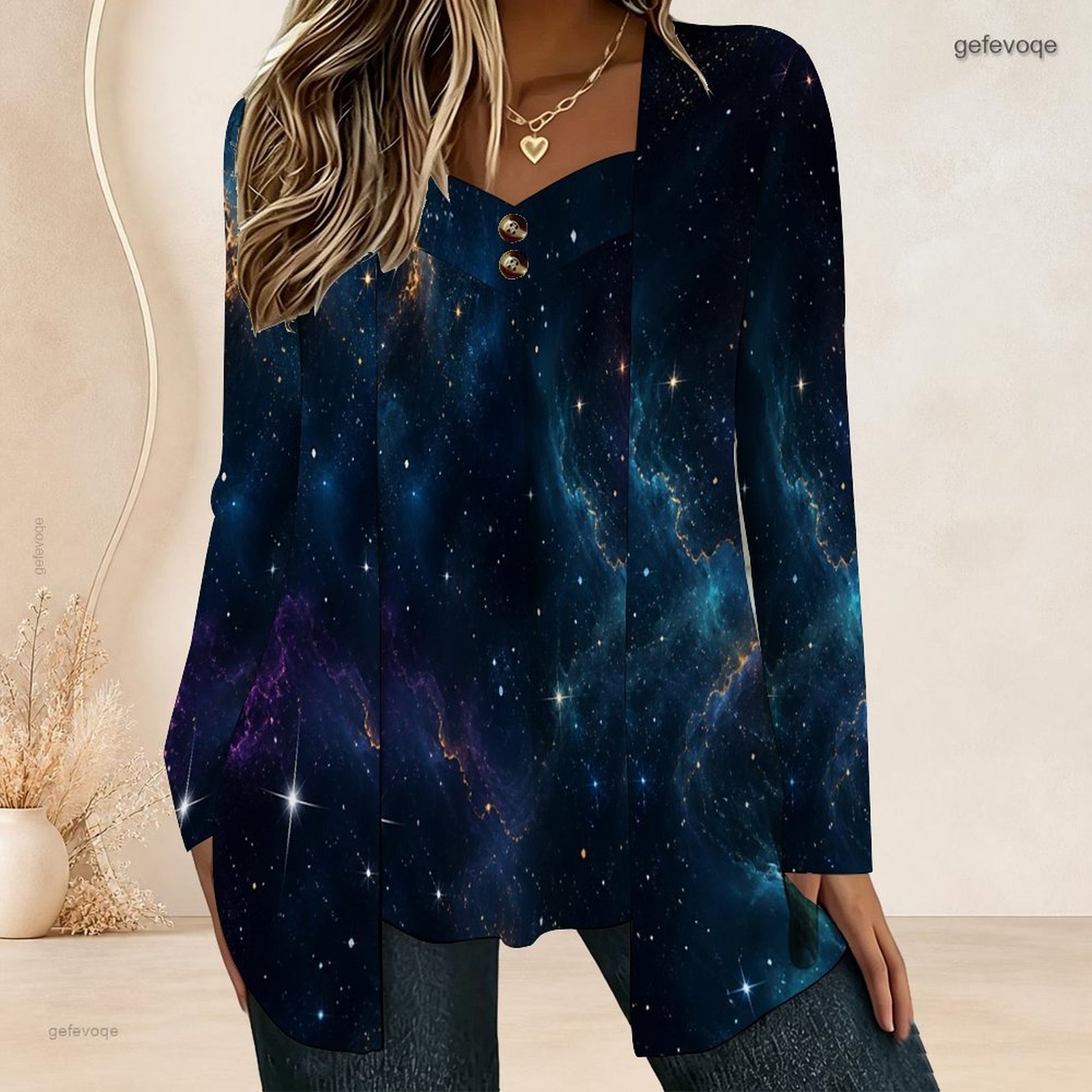 Women Fake Two Piece Long Slee - Blouses review and price