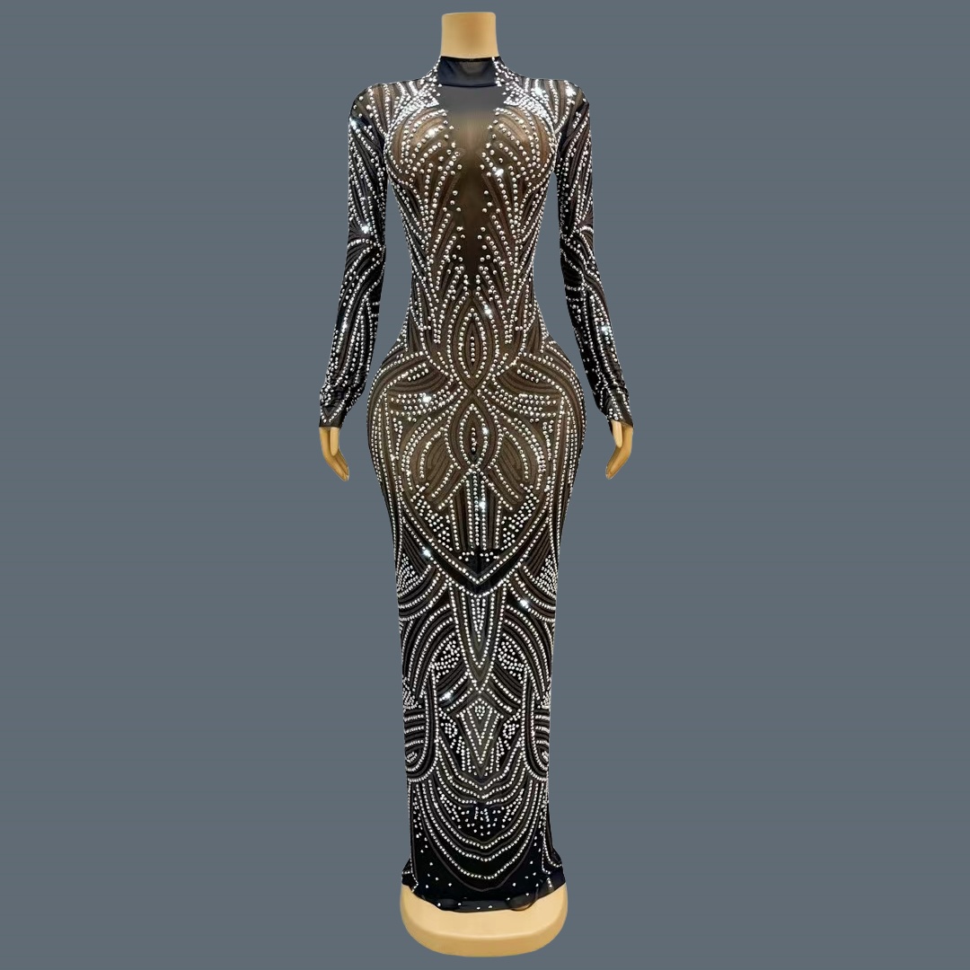 Black New Style Sparkly Rhines - Sparkly Rhinestone Club Party Dress review and price