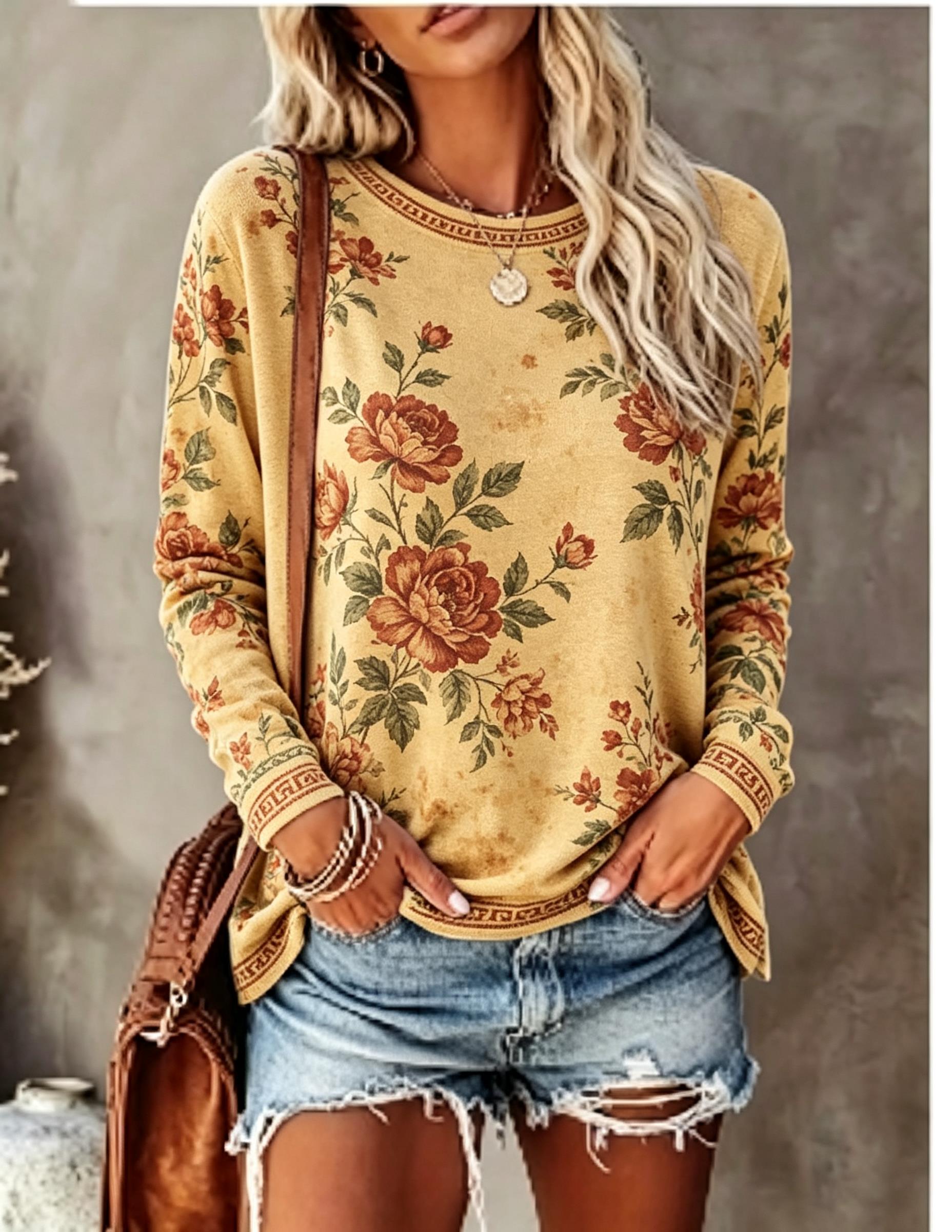 Women Crew Neck Long Sleeve T‑ - Blouses review and price